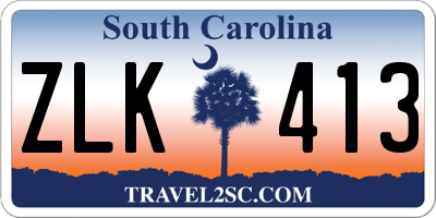 SC license plate ZLK413