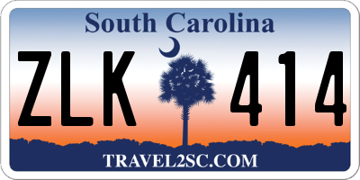 SC license plate ZLK414