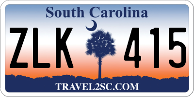 SC license plate ZLK415