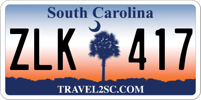 SC license plate ZLK417