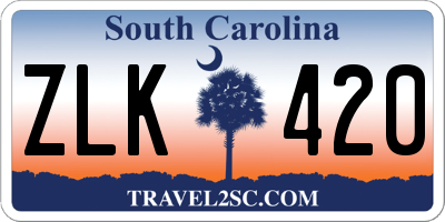 SC license plate ZLK420