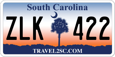 SC license plate ZLK422