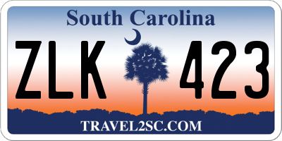 SC license plate ZLK423