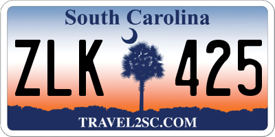 SC license plate ZLK425