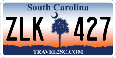SC license plate ZLK427
