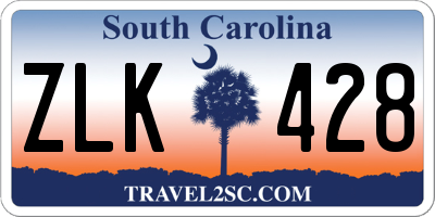 SC license plate ZLK428