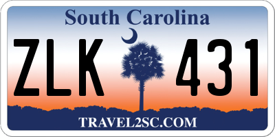 SC license plate ZLK431