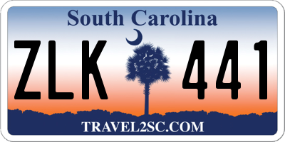 SC license plate ZLK441