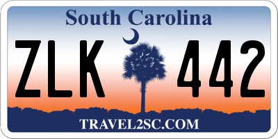 SC license plate ZLK442