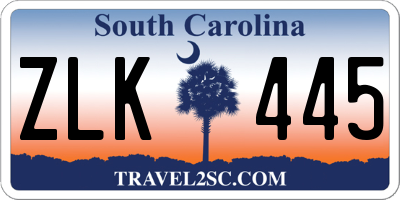 SC license plate ZLK445
