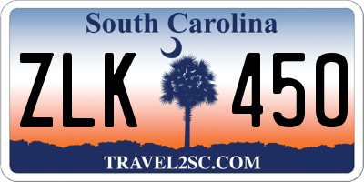 SC license plate ZLK450