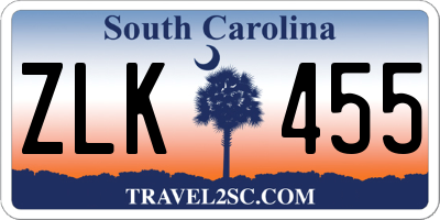 SC license plate ZLK455