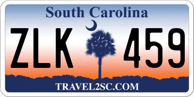 SC license plate ZLK459