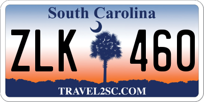 SC license plate ZLK460