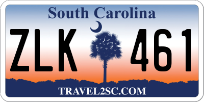 SC license plate ZLK461