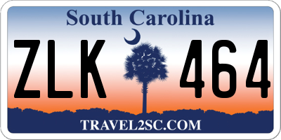 SC license plate ZLK464