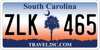 SC license plate ZLK465