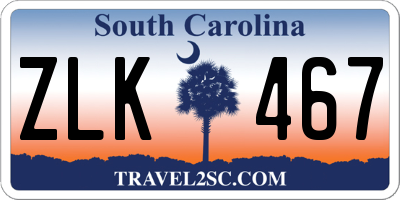 SC license plate ZLK467