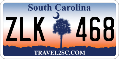 SC license plate ZLK468