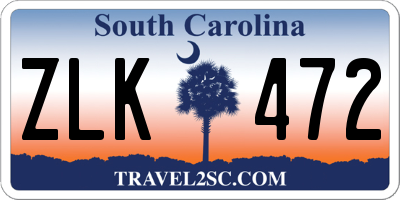 SC license plate ZLK472