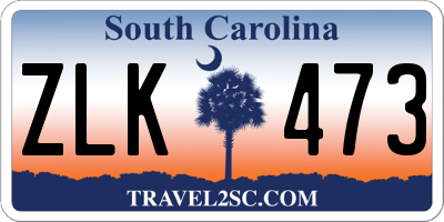 SC license plate ZLK473