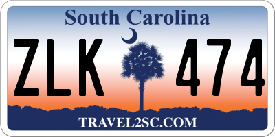 SC license plate ZLK474