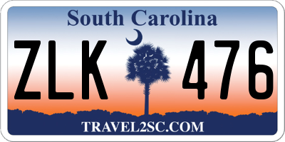 SC license plate ZLK476