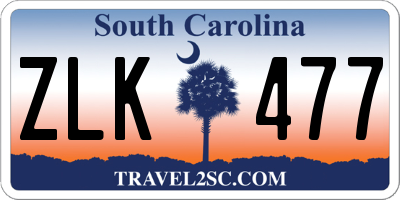 SC license plate ZLK477