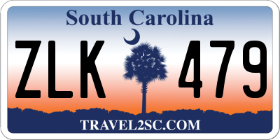 SC license plate ZLK479