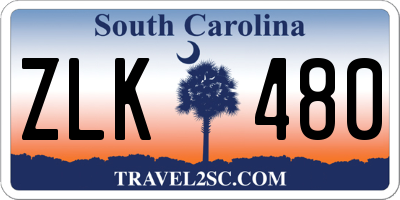 SC license plate ZLK480