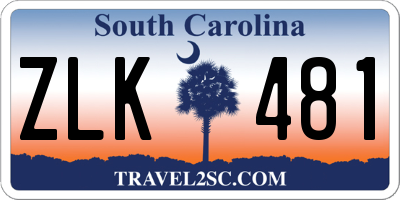 SC license plate ZLK481