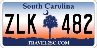 SC license plate ZLK482