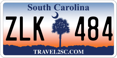 SC license plate ZLK484