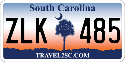 SC license plate ZLK485