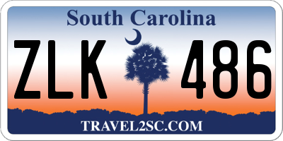 SC license plate ZLK486