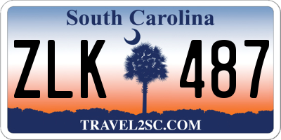 SC license plate ZLK487