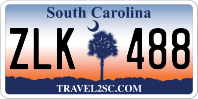 SC license plate ZLK488