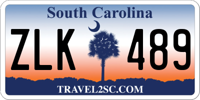 SC license plate ZLK489
