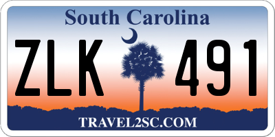 SC license plate ZLK491