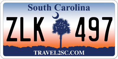 SC license plate ZLK497