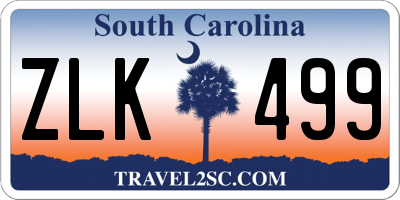SC license plate ZLK499