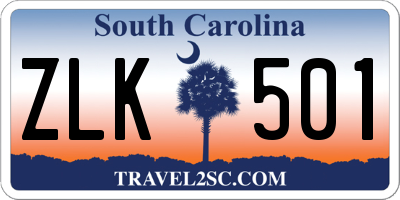 SC license plate ZLK501