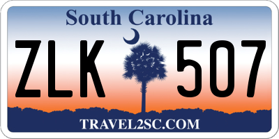 SC license plate ZLK507