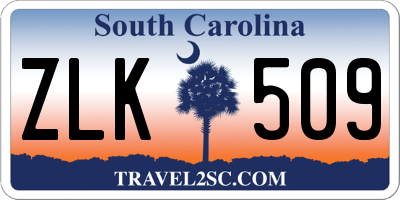 SC license plate ZLK509