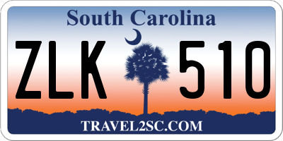 SC license plate ZLK510