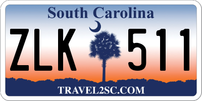 SC license plate ZLK511