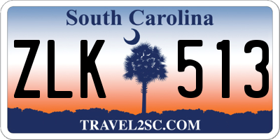 SC license plate ZLK513
