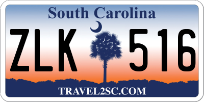 SC license plate ZLK516