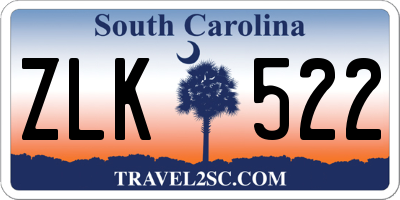 SC license plate ZLK522