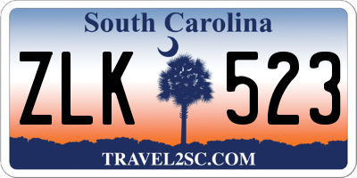 SC license plate ZLK523